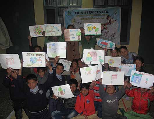 drawing competition for the children of the sanitation worker